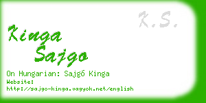 kinga sajgo business card