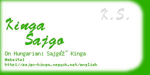 kinga sajgo business card